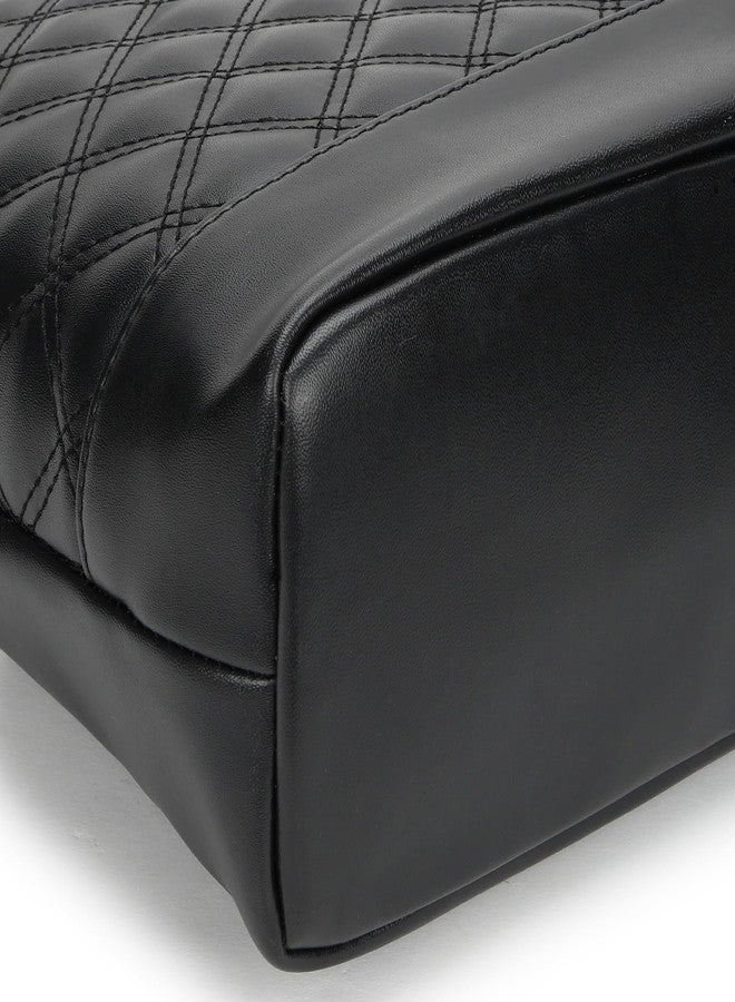 Fastrack Quilttote | Quilted Faux-Leather Laptop Tote For Women | 14-Inch Laptop Compatible Office & Casual Carry - Image 4